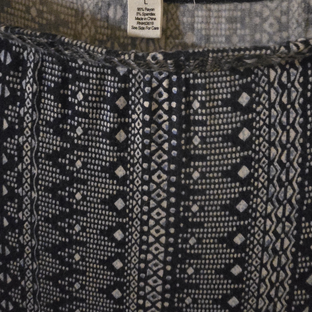 Black and White Patterned Long Skirt